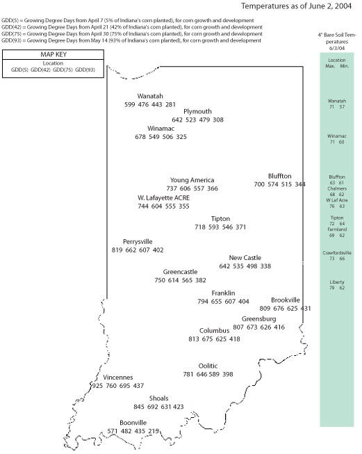 Temperatures as of June 2, 2004