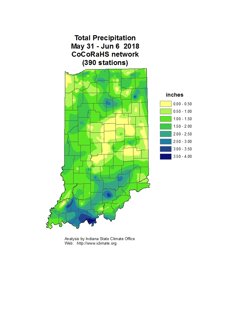 Total Precipitation May 31-June 6, 2018