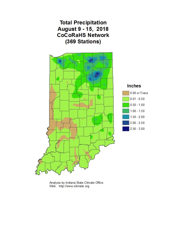 Total Precipitation August 9-15, 2018 | Purdue University Pest&Crop ...