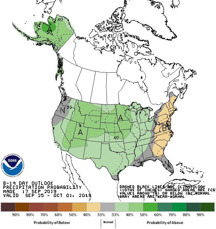 8-14 day outlook precipation probability