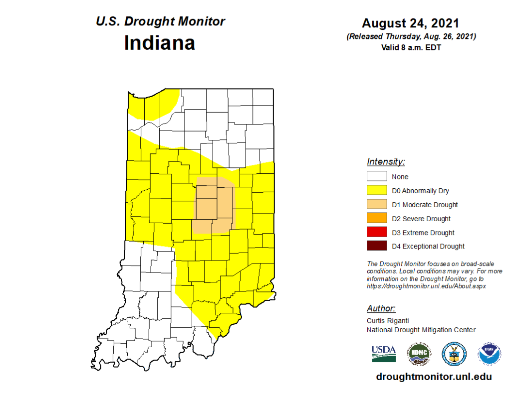 Drought Intensifying Across Central Indiana Purdue University Pest