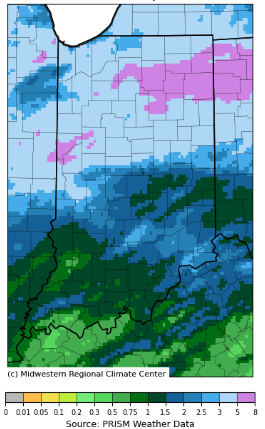 Figure 2. Total precipitation accumulation for March 26 – April 8, 2026