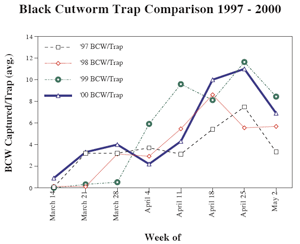 Black Cutworm Trap Comparison 1997-2000