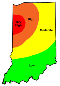 Perceived First-Year Corn Rootworm Risk Areas 