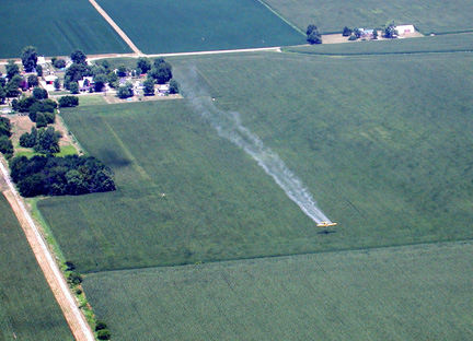 airplane dusting field