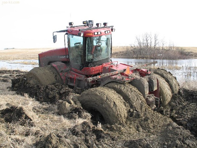 tractor stuck in mud