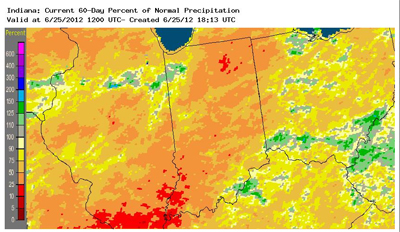 Precipitation percent of normal map