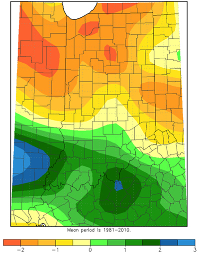 Figures 1. July 2014 average temperature (F) across the Midwest (HPRCC, 2014)