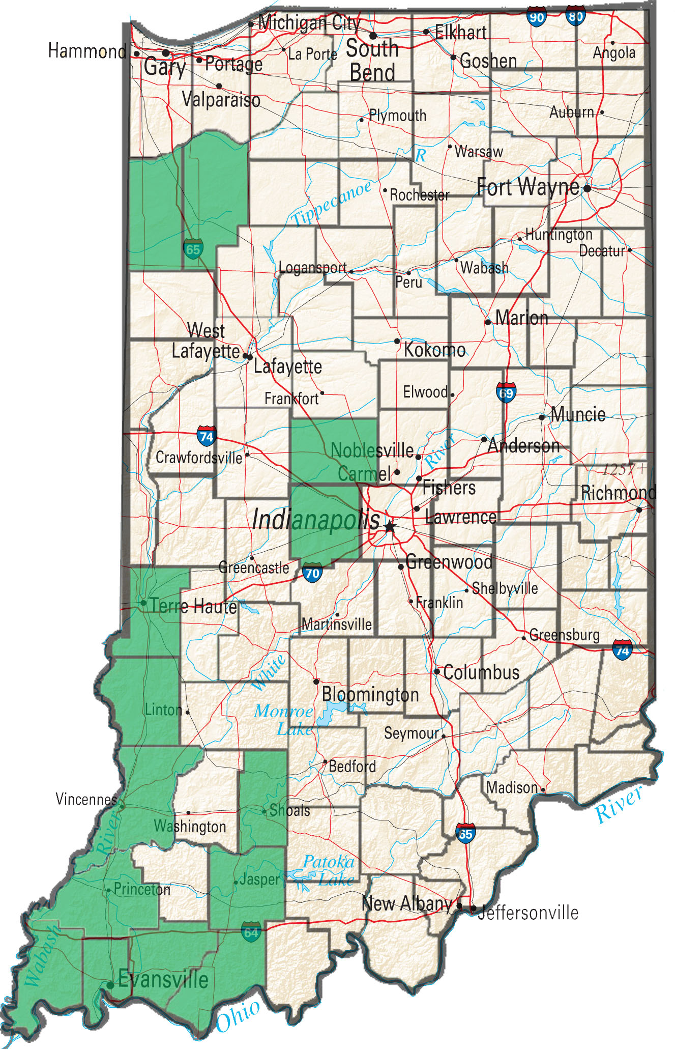 Figure 2. Indiana counties confirmed PPO resistant waterhemp.