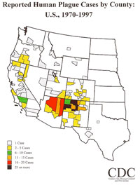 Human Plague cases 1970-1997